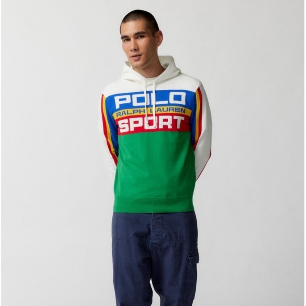Polo Sport Ralph Lauren Sweater Long Sleeve Shirt Men's Small Hoodie Colorblock - Picture 3 of 5
